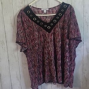 Dressbarn Short Sleeve Flowy Shirt Size 3x